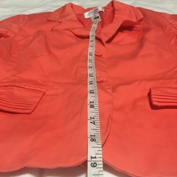 ✨️3 For $20✨️ blazer Womens 14 coral two button 3/4 sleeve Cottagecore Career - Picture 6 of 6